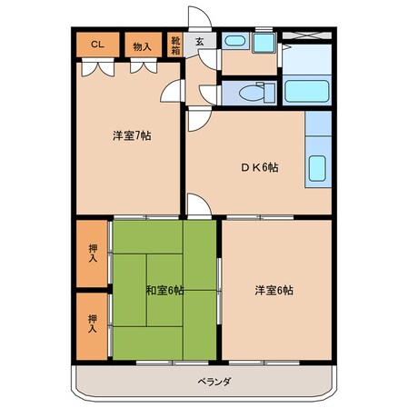 ペガサス緑ヶ丘1号館の物件間取画像